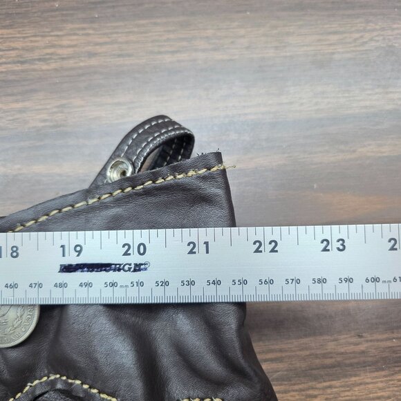 Mens Vintage Brown Leather Chaps With Silver Coin Accents & Zippered Legs Size L - Picture 9 of 13